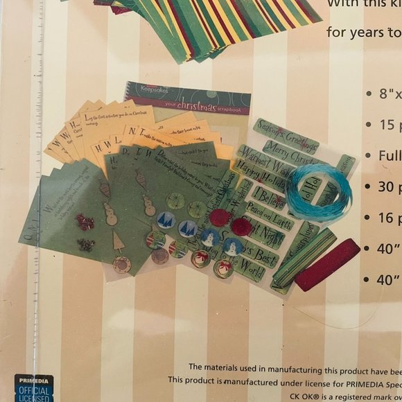 Creating Keepsakes Christmas Scrapbook Kit New Red Green White Gold - Picture 15 of 16